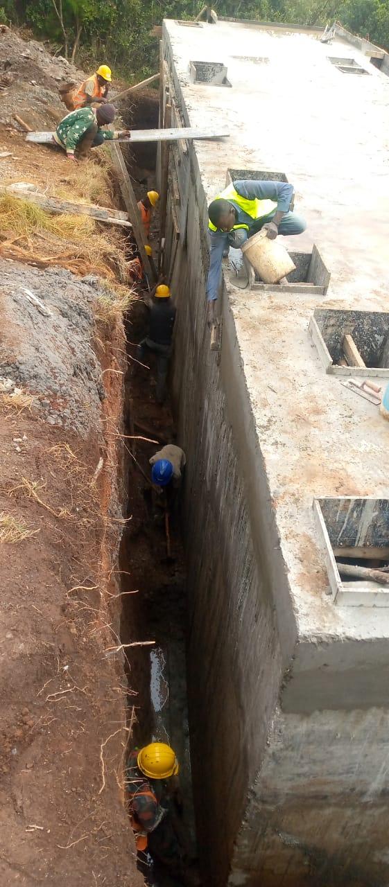 Construction of the wastewater plant